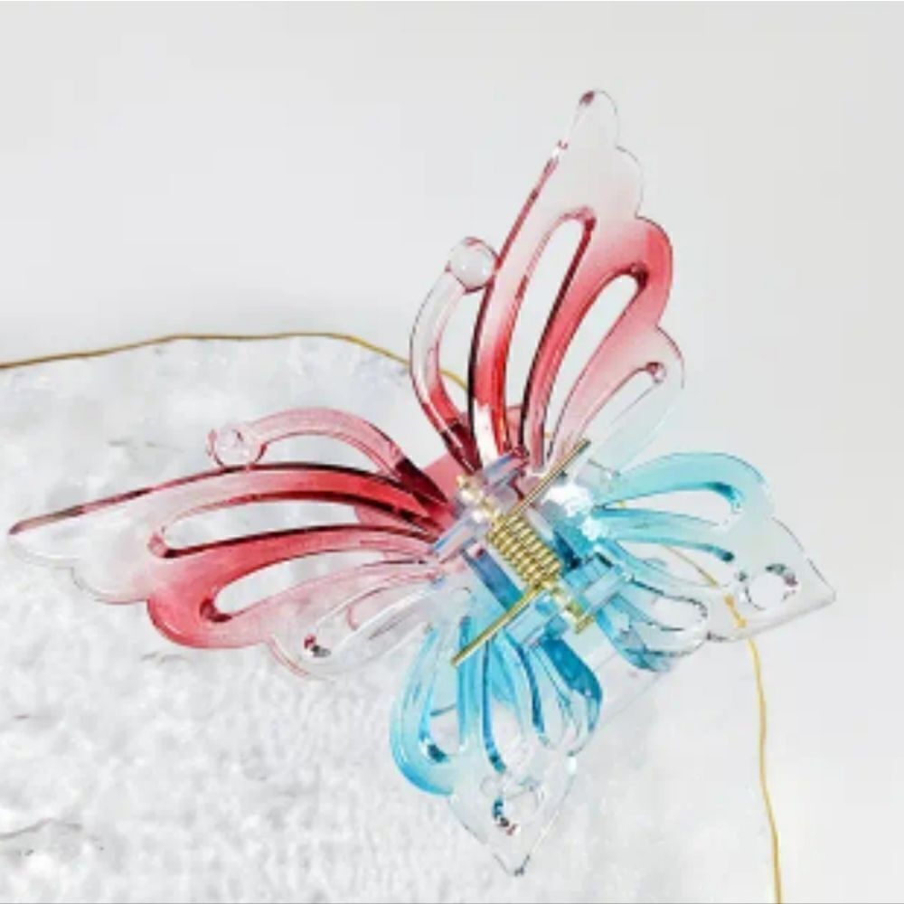 New OMBRE hair clip claw pink, rose,clear, turquoise #rt